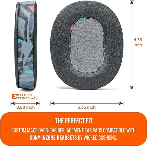 WC Freeze Inzone - Cooling Gel Replacement Earpads for Sony Inzone H9 & H7 Headphones by Wicked Cushions - Boost Comfort, Durability, Thickness & Sound Isolation for Epic Gaming | Black in Saudi Arabia