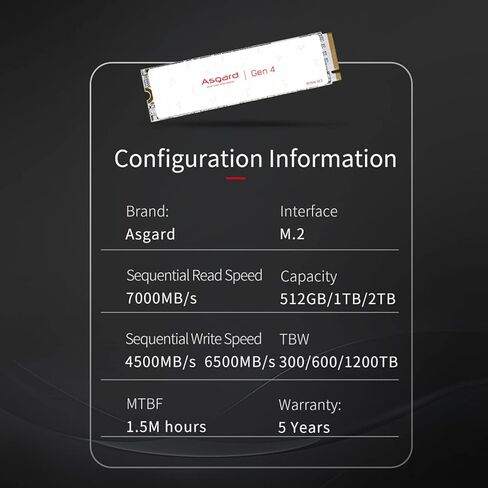 Asgard SSD AN4 Plus ssd GEN4X4 M.2 2280 Pcle 4.0 7000 برميل/الثانية NVMe 512GB قرص صلب داخلي لتخزين وذاكرة SSD لسطح المكتب لأجهزة الكمبيوتر المحمول والكمبيوتر المكتبي in Kuwait