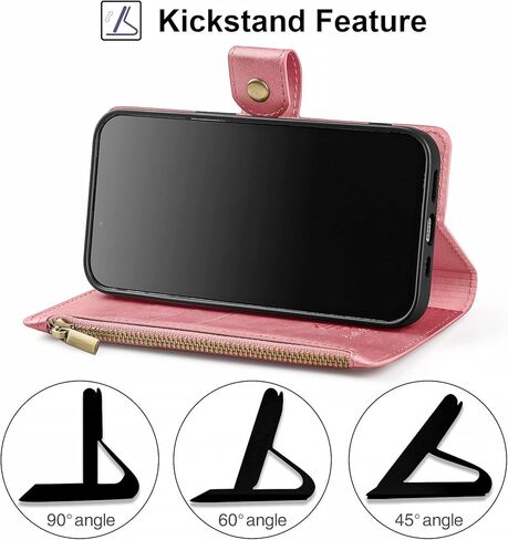 حافظة محفظة Antsturdy Samsung Google Pixel 6 مع حامل بطاقات للنساء والرجال، حافظة هاتف Google Pixel 6 RFID من جلد البولي يوريثان، غطاء مقاوم للصدمات مع حزام بسحاب وفتحات لبطاقة الائتمان، أرجواني... in Kuwait