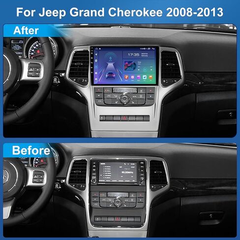 ترقية جديدة لنظام Android 12 راديو السيارة ستيريو لسيارة جيب جراند شيروكي 2008-2013، 9.2 بوصة في لوحة القيادة نظام تحديد المواقع العالمي (GPS) وشاشة لمس IPS 4+32 جيجابايت مع Carplay Android Auto WiFi SWC FM RDS كاميرا احتياطية مجانية in Kuwait