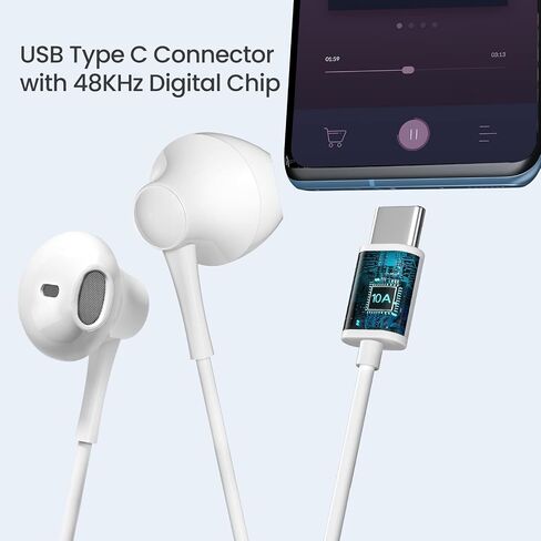 USB C Wired Headphones 4 Pack, Type C Earbuds HiFi Stereo Earphones with Microphone, Remote Control in Ear Headset for Samsung Galaxy S23 S22 S21 S20 Ultra, Note 20 10, iPad Pro, Pixel 7 and More in Kuwait
