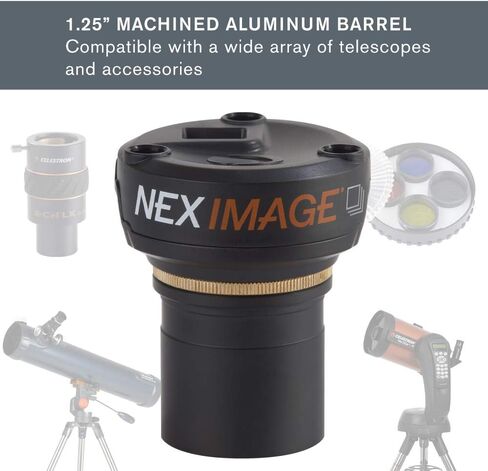 Celestron – NexImage 10 Solar System Color Imager – Astronomy Camera for Moon and Planets – 10 MP Camera for Astroimaging – High Resolution – Ultra–Sensitive ON Semiconductor MT9J003 CMOS Sensor in Kuwait