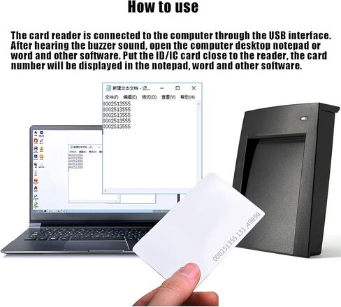 قارئ Riversmerge IC ISO14443A RFID لمحاكاة لوحة مفاتيح USB لبطاقة F08/Classic S50 المتوافقة مع نظام Windows/Android/Liunx + بطاقة 5 قطع in Kuwait