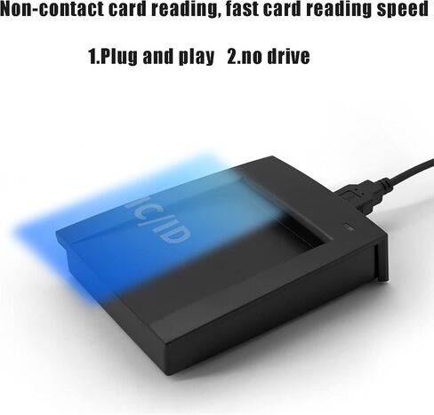 قارئ Riversmerge IC ISO14443A RFID لمحاكاة لوحة مفاتيح USB لبطاقة F08/Classic S50 المتوافقة مع نظام Windows/Android/Liunx + بطاقة 5 قطع in Kuwait