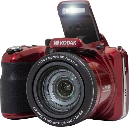كاميرا Kodak PIXPRO AZ425 الرقمية + حقيبة الكاميرا + بطاقة ذاكرة سعة 128 جيجابايت (أبيض) in Kuwait