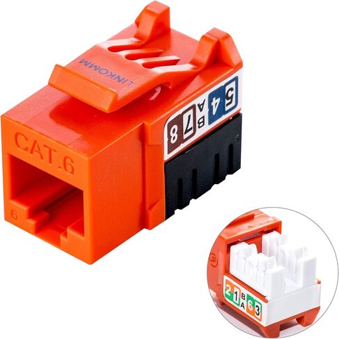 LINKOMM 10-Pack RJ45 Cat6 Slim Profile UTP Unshielded Keystone Jack (أبيض) in Kuwait