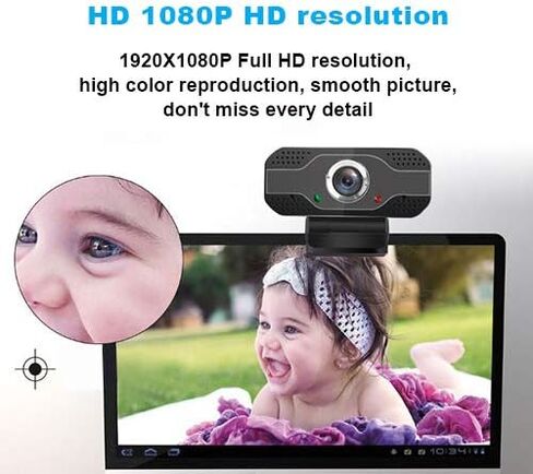 1080P Webcam with Microphone,Web Camera for Desktop Laptop Computer USB Plug and Play,for Windows,Mac OS,Linux,Andriod,for Video Streaming,Conference,Gaming,Online Classes in Saudi Arabia