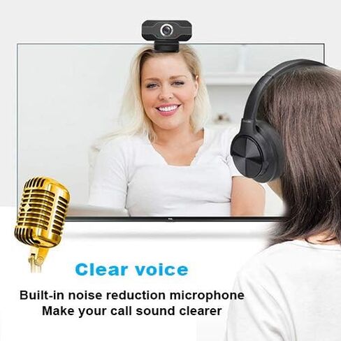 1080P Webcam with Microphone,Web Camera for Desktop Laptop Computer USB Plug and Play,for Windows,Mac OS,Linux,Andriod,for Video Streaming,Conference,Gaming,Online Classes in Saudi Arabia