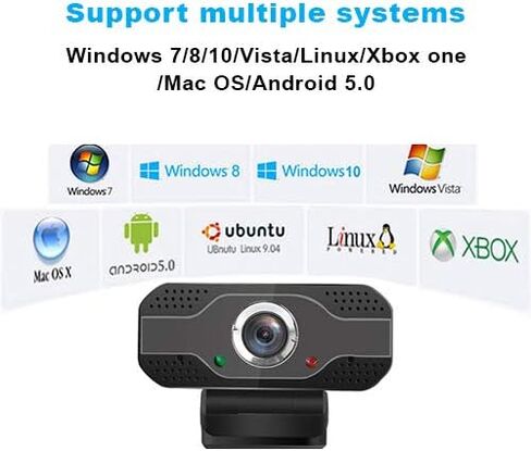 1080P Webcam with Microphone,Web Camera for Desktop Laptop Computer USB Plug and Play,for Windows,Mac OS,Linux,Andriod,for Video Streaming,Conference,Gaming,Online Classes in Saudi Arabia