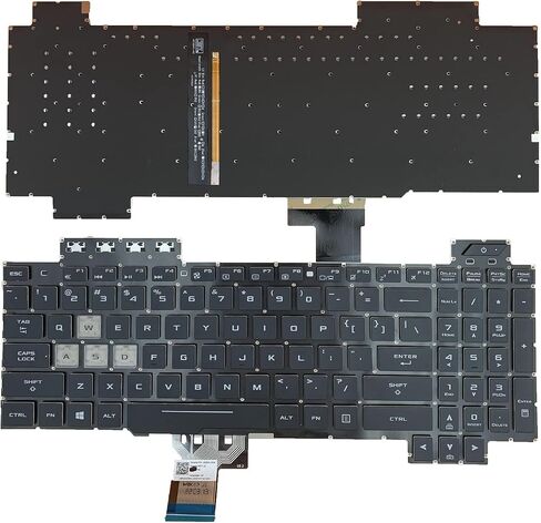 استبدال الكمبيوتر المحمول تخطيط الولايات المتحدة RGB لوحة المفاتيح الخلفية الملونة ل Asus TUF Gaming FX505 FX505D FX505DV FX505DD FX505DT FX505DU FX505DY FX505G FX505GT FX505GU FX505GE FX505GD FX505GM FX505A FX504 FX705 in Saudi Arabia