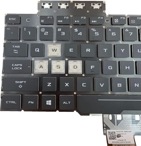 استبدال الكمبيوتر المحمول تخطيط الولايات المتحدة RGB لوحة المفاتيح الخلفية الملونة ل Asus TUF Gaming FX505 FX505D FX505DV FX505DD FX505DT FX505DU FX505DY FX505G FX505GT FX505GU FX505GE FX505GD FX505GM FX505A FX504 FX705 in Saudi Arabia