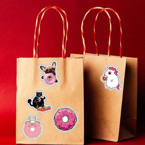 100 قطعة من ملصقات الدونات للاطفال والبالغين للوجبات الخفيفة والحلوى والحلوى مقاومة للماء من الفينيل لتزيين الحفلات للابتوب وزجاجة المياه والثلاجة واكواب الامتعة وشنطة الظهر هدايا للبنات in Kuwait