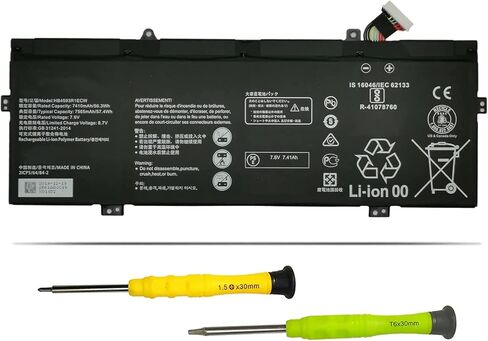 بطارية الكمبيوتر المحمول HB4593R1ECW 56.3Wh متوافقة مع Huawei Matebook X Pro i7 Mach-W29 2019 MACH-W19B MACH-W29C KPL-W00 KLV-W19 VLT-W60/50 MagicBook i5 8250U i7 8550U R5 2500U Series 7.6V 7410mAh in Kuwait