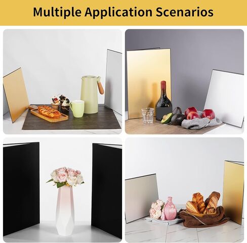 Meking 17 x 12 in /43 x 30 cm Light Reflector Photography Cardboard, 3-in-1 | Studio Foldable Light Diffuser Board for Still Life Product and Food Photo Shooting - Gold, Black, White in Saudi Arabia