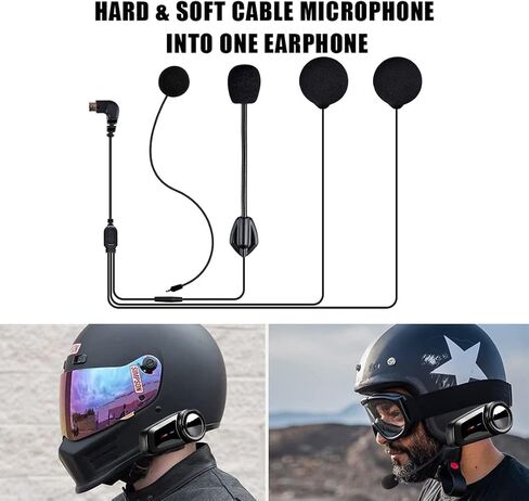 QSPORTPEAK Motorcycle Helmet Bluetooth Intercom Kit, M2 1000M 5.0 Bluetooth Motorcycle Helmet Communication Systems Up to 6 Riders with Noise Cancellation, FM, Hands-Free, Waterproof (1 Pack) in Saudi Arabia