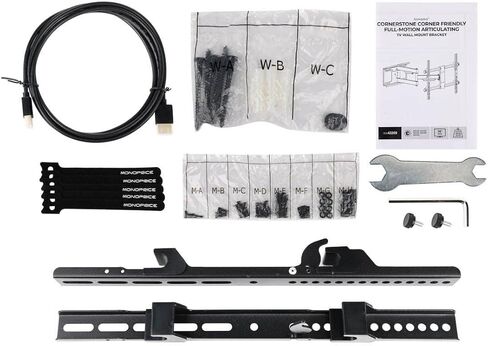 حامل جداري للتلفزيون متعدد الحركة من مونوبرايس متوافق مع أجهزة التلفاز 37 بوصة إلى 70 بوصة، أقصى وزن 59.6 كجم، نطاق تمديد من 2.7 بوصة إلى 24 بوصة، أنماط VESA تصل إلى 600 × 400 - سلسلة كورنرستون in Kuwait