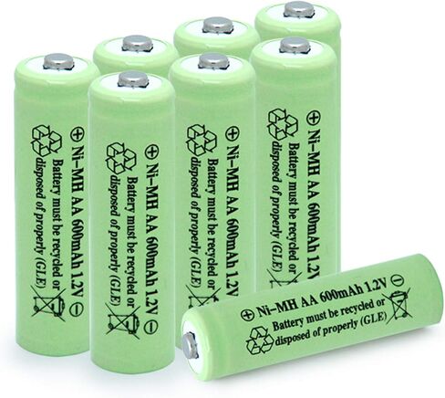AA Ni-MH 600mAh 1.2V Rechargable Solar Light Batteries for Outdoor Solar Lamps Garden Lights Remotes Mice(8Pcs) in Kuwait