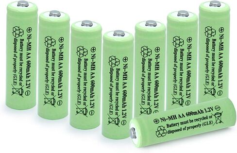 AA Ni-MH 600mAh 1.2V Rechargable Solar Light Batteries for Outdoor Solar Lamps Garden Lights Remotes Mice(8Pcs) in Kuwait