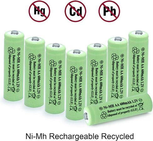 AA Ni-MH 600mAh 1.2V Rechargable Solar Light Batteries for Outdoor Solar Lamps Garden Lights Remotes Mice(8Pcs) in Kuwait
