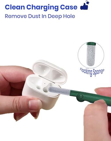 مجموعة تنظيف سماعات ايربودز 7 في 1، اداة تنظيف سماعات الاذن متعددة الوظائف من اهيرو، منظف سماعات الاذن لعلبة شحن سماعات الراس والكيبورد (اخضر داكن) in Kuwait