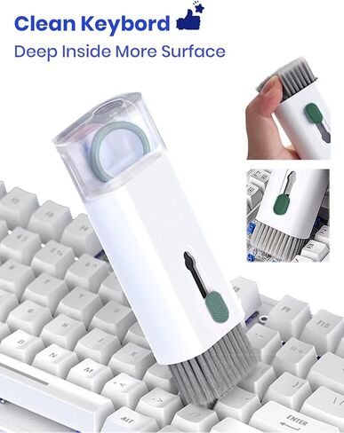 مجموعة تنظيف سماعات ايربودز 7 في 1، اداة تنظيف سماعات الاذن متعددة الوظائف من اهيرو، منظف سماعات الاذن لعلبة شحن سماعات الراس والكيبورد (اخضر داكن) in Kuwait