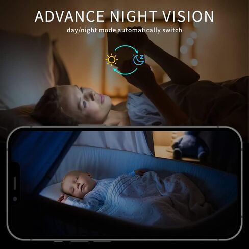 LPDISPLAY Security Camera Smart Pan/Tilt 1080P HD Indoor Camera with Night Vision, 2-Way Audio WiFi Camera Motion Detection for Baby and Pet Monitor, Cloud & SD Card Storage(Only Supports 2.4G Wi-Fi) in Kuwait