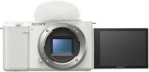 Sony ZV-E10 Mirrorless Camera (Body, White) (ILCZV-E10/W) + 64GB Memory Card + Bag + Card Reader + HDMI Cable + Flex Tripod + Hand Strap + Memory Wallet + Cleaning Set (Renewed) in Saudi Arabia