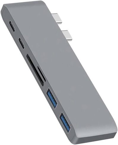 محول محور USB C مزدوج، دونجل محور من النوع C مع منفذي USB 3.0، وفتحات قارئ بطاقة TF/SD لجهاز MacBook Pro 13 بوصة 15 بوصة 2016 2017 in Kuwait
