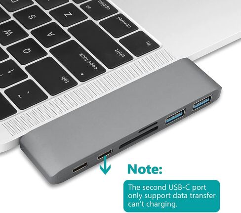 محول محور USB C مزدوج، دونجل محور من النوع C مع منفذي USB 3.0، وفتحات قارئ بطاقة TF/SD لجهاز MacBook Pro 13 بوصة 15 بوصة 2016 2017 in Kuwait