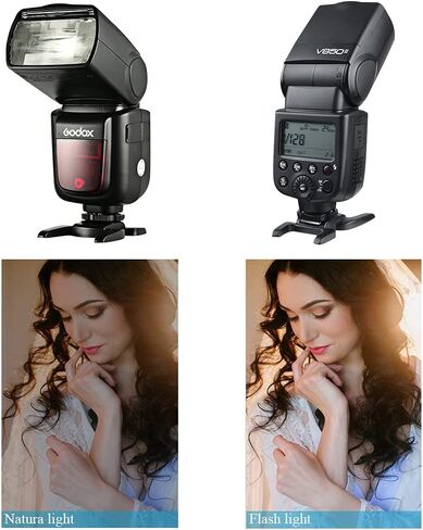 Godox V850ii GN60 1/8000s HSS فلاش الكاميرا Speedlight متوافق مع جميع الكاميرات ذات العلامات التجارية 650 قوة كاملة بوبس 1.5 ثانية وقت إعادة التدوير 2000 مللي أمبير بطارية قابلة للشحن (V850II) in Saudi Arabia