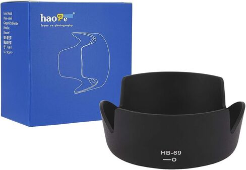 Haoge Bayonet Lens Hood for Nikon Nikkor AF-S 18-55mm f3.5-5.6G VR DX II Lens Replaces Nikon HB-69 in Saudi Arabia