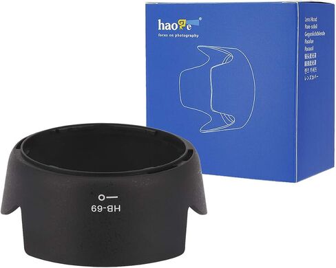 Haoge Bayonet Lens Hood for Nikon Nikkor AF-S 18-55mm f3.5-5.6G VR DX II Lens Replaces Nikon HB-69 in Saudi Arabia