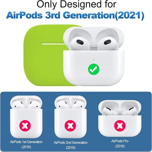 Compatible with AirPods 3 Case, Protective Silicone Cover for AirPods 3rd Generation Case 2021, Wireless Charging - Dark Blue in Kuwait