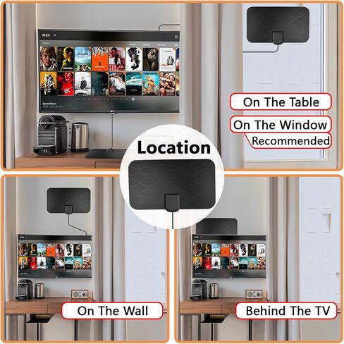 HD Digital TV Antenna,Portable TV Antenna Indoor,360°Reception,Support 4K 1080p Smart Television, Detachable Signal Amplifier-Signal Booster-HDTV Antenna 10ft Coaxial HDTV Cable in Saudi Arabia