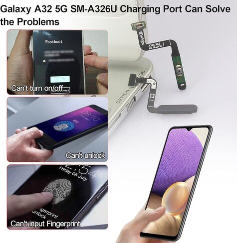 او كولر كيبل مرن بزر تشغيل مستشعر بصمة الاصبع لموبايل سامسونج جالاكسي A32 5G SM-A326U SM-A326F، كيبل مرن بديل لمستشعر ضوء التقارب in Kuwait