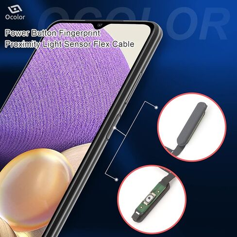 او كولر كيبل مرن بزر تشغيل مستشعر بصمة الاصبع لموبايل سامسونج جالاكسي A32 5G SM-A326U SM-A326F، كيبل مرن بديل لمستشعر ضوء التقارب in Kuwait