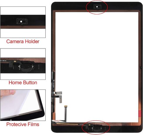 Digitizer Screen Replacement for iPad 2017 iPad 5 Gen 9.7 Inch A1822 A1823 Touch Screen Glass Panel Repair Parts for iPad5 Touchscreen Free Tools Kits+Tempered Glass (White with Home Button) in Saudi Arabia