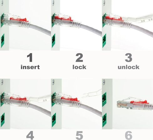 كابل إيثرنت CAT6 قابل للقفل بطول 10 أقدام NTW، كابل تصحيح شبكة إيثرنت RJ45 net-Lock (UTP)، Snagless، رمادي (NL-U6KC010LG5R) + 10 إدخالات مفتاح net-Lock + 1 أداة استخراج متضمنة، 5PK in Kuwait
