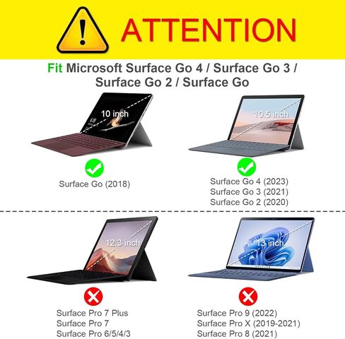 Fintie Case for Microsoft Surface Go 4 2023 / Go 3 2021 / Go 2 2020 / Surface Go 2018 10-inch Tablet - Multiple Angle Hard Shell Business Cover, Compatible with Type Cover Keyboard (Composition Book) in Saudi Arabia