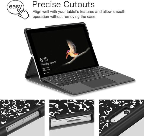 Fintie Case for Microsoft Surface Go 4 2023 / Go 3 2021 / Go 2 2020 / Surface Go 2018 10-inch Tablet - Multiple Angle Hard Shell Business Cover, Compatible with Type Cover Keyboard (Composition Book) in Saudi Arabia