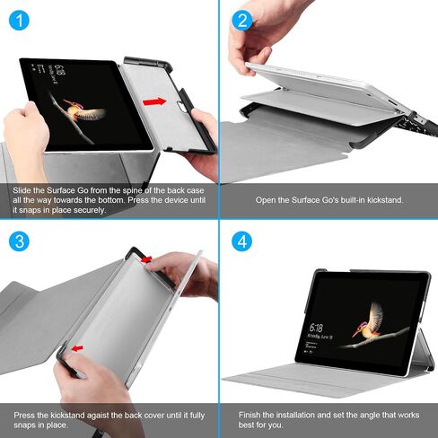 Fintie Case for Microsoft Surface Go 4 2023 / Go 3 2021 / Go 2 2020 / Surface Go 2018 10-inch Tablet - Multiple Angle Hard Shell Business Cover, Compatible with Type Cover Keyboard (Composition Book) in Saudi Arabia