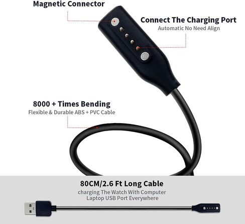 Charger Cable for Bose Frames Audio Sunglasses Replacement USB Charging Cord Accessories for Bose Frames Alto S/M M/L, Bose Frames Rondo, Bose Frames Soprano, Bose Frames Tenor - Black,80cm (2Black) in Saudi Arabia