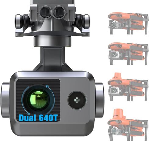 كاميرا Autel Robotics EVO II Dual 640T Gimbal V3، تصوير حراري 640*512@30 إطارًا في الثانية، مستشعر RYYB CMOS 8K مقاس 0.8 بوصة، 10+ أوضاع قياس درجة الحرارة، أداة تحليل حراري F-ree، متوافقة مع EVO II Pro Enterprise V3، EVO II Pro RTK V3، EVO II Dual 640T V3 in Kuwait