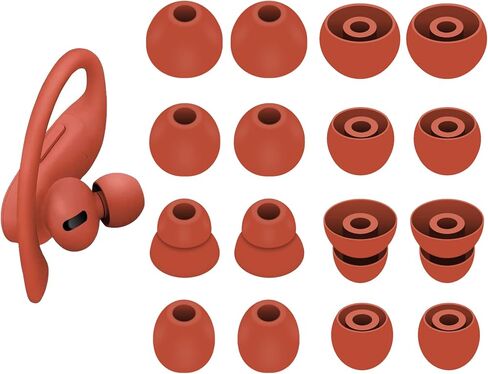 8 Pairs Powerbeats Pro Ear Tips Buds, 4 Size Replacement Soft Flexible Fit in Case Noise Reduce Silicone Rubber Gel Earbuds Eartips Wing Skin Accessories Compatible with Beats Flex/BeatsX - Black in Saudi Arabia