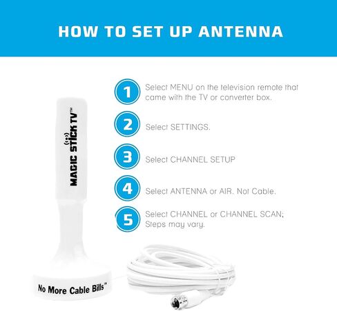 Magic Stick TV Antenna for Smart TV Indoor, Local Channels, MS-50 Black in Kuwait
