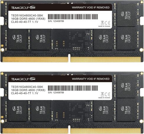 TEAMGROUP Elite SODIMM DDR5 64GB (2x32GB) 4800MHz (PC5-38400) CL40 Non-ECC Unbuffered 1.1V 262 Pin وحدة ذاكرة الكمبيوتر المحمول - TED564G4800C40DC-S01 in Saudi Arabia