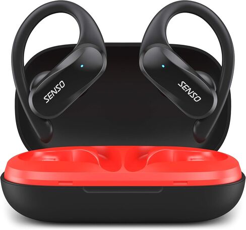 سينسو سماعة اذن لاسلكية بلوتوث ترو - افضل سماعات رياضية تي دبليو اس للتمرين بخاصية الغاء الضوضاء ومقاومة للعرق مع ميكروفون وقت تشغيل 40 ساعة للايفون والجري وصالة الالعاب الرياضية in Kuwait