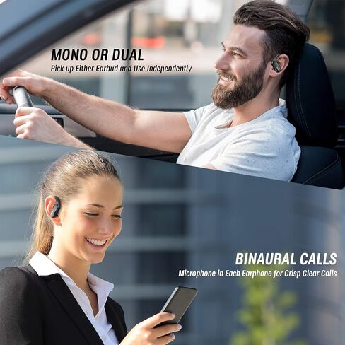 سينسو سماعة اذن لاسلكية بلوتوث ترو - افضل سماعات رياضية تي دبليو اس للتمرين بخاصية الغاء الضوضاء ومقاومة للعرق مع ميكروفون وقت تشغيل 40 ساعة للايفون والجري وصالة الالعاب الرياضية in Kuwait