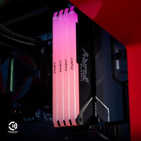 كينغستون ذاكرة كمبيوتر فيوري بيست RGB 8GB 3200MT/s DDR4 CL16 DIMM KF432C16BB2A/8 in Kuwait