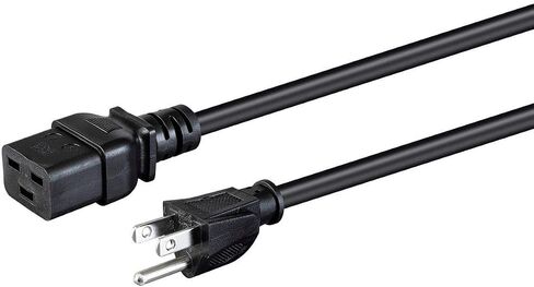Monoprice Heavy Duty Computer Power Cord - 10 Feet - Black | IEC 60320 C19 to NEMA 5-15P, 14AWG, 15A, SJT, 125V in Saudi Arabia